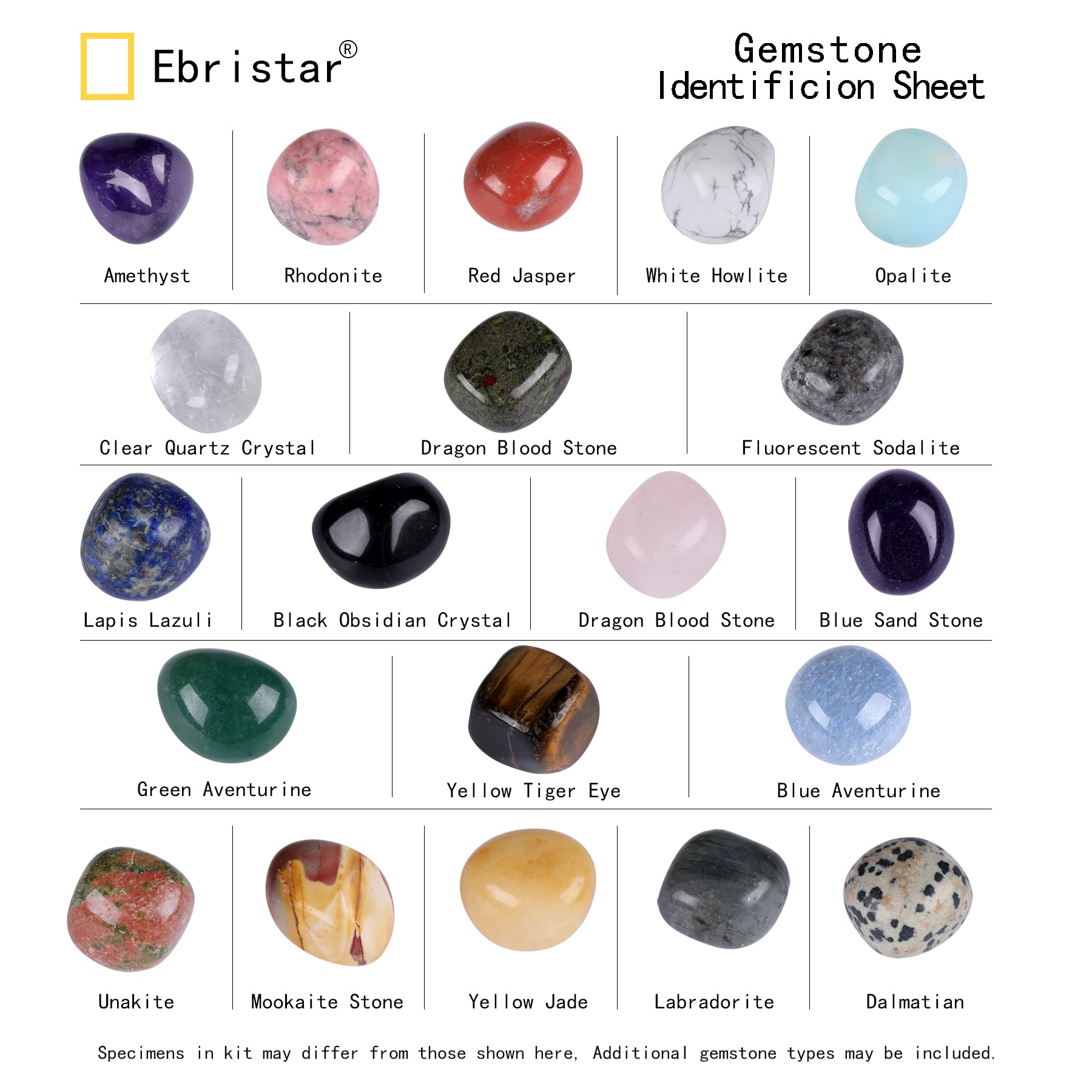 Ebristar Brazilian rough-to-polished stones highlighting color and texture variety