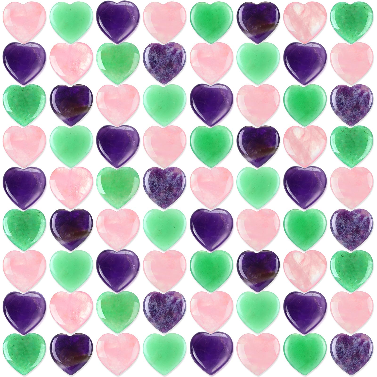 Ecation heart rose quartz crystal for relaxation and love energy