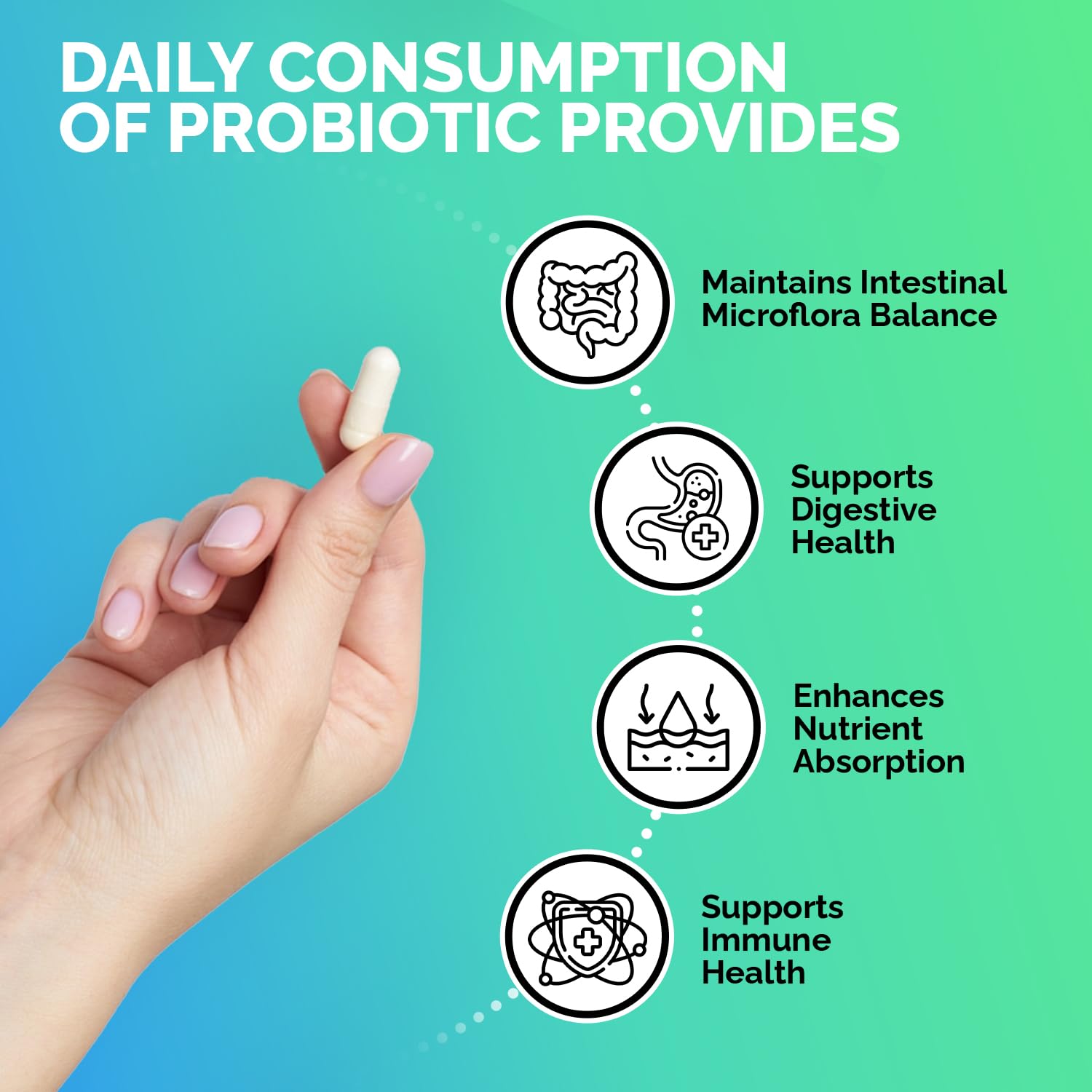EchoHeals Ceuticals acidophilus probiotic capsules easy to swallow for daily use.