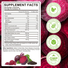 ECHTEYUN gummies label features CoQ10 and grape seed ingredients.