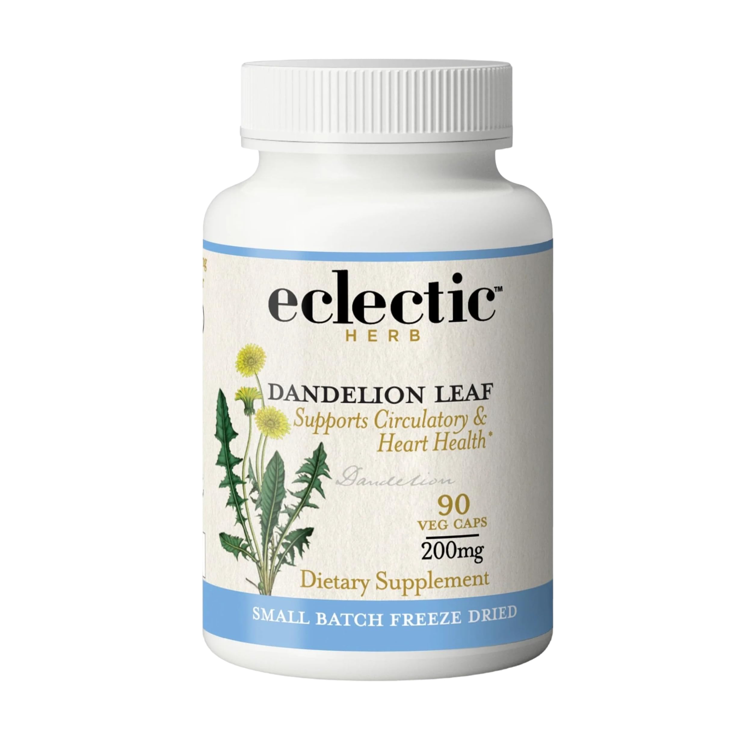 ECLECTIC INSTITUTE Dandelion Leaf Capsules bottle for cleansing support.