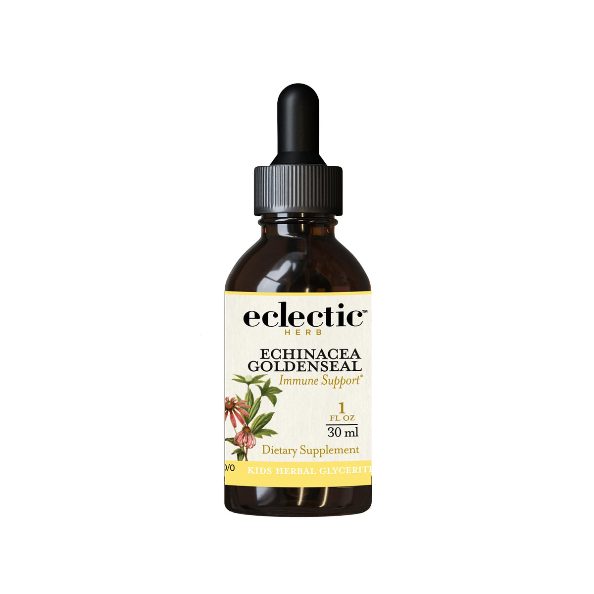Eclectic Institute Eclectic Herb Echinacea Goldenseal Kids orange drops for seasonal immune support