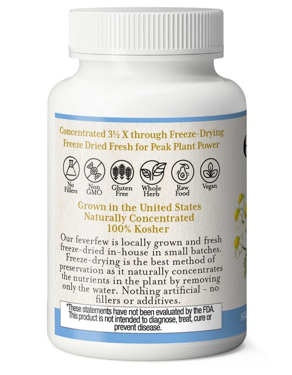 Fresh feverfew flowers spotlight Oregon-grown potency.