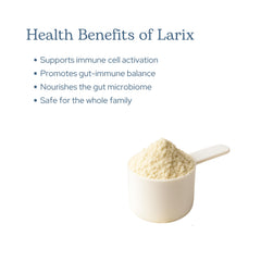 Eclectic Institute Larix immune-support powder jar close-up showing pure formula