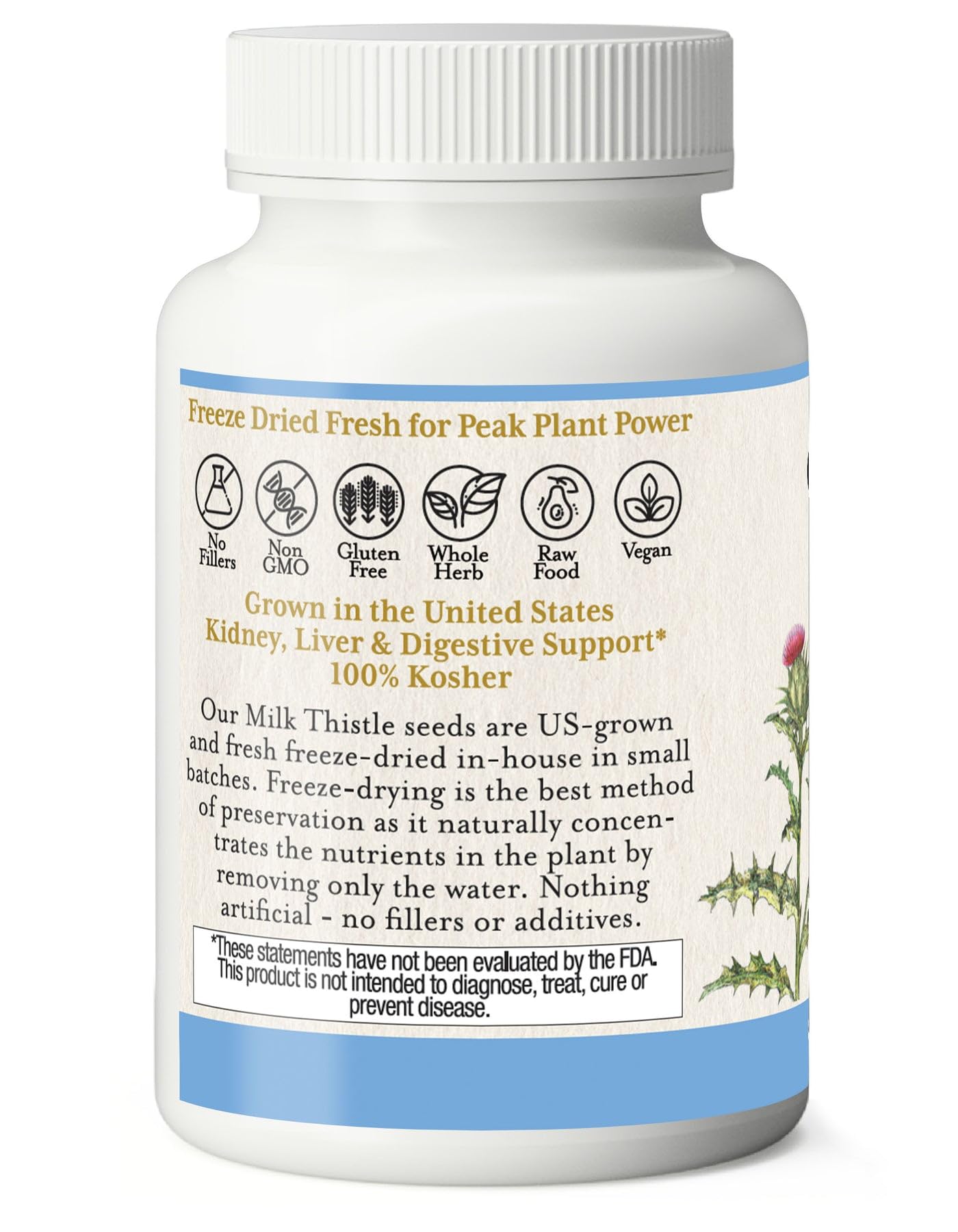 Eclectic Institute bottle label close-up showing clean, non-GMO ingredients.