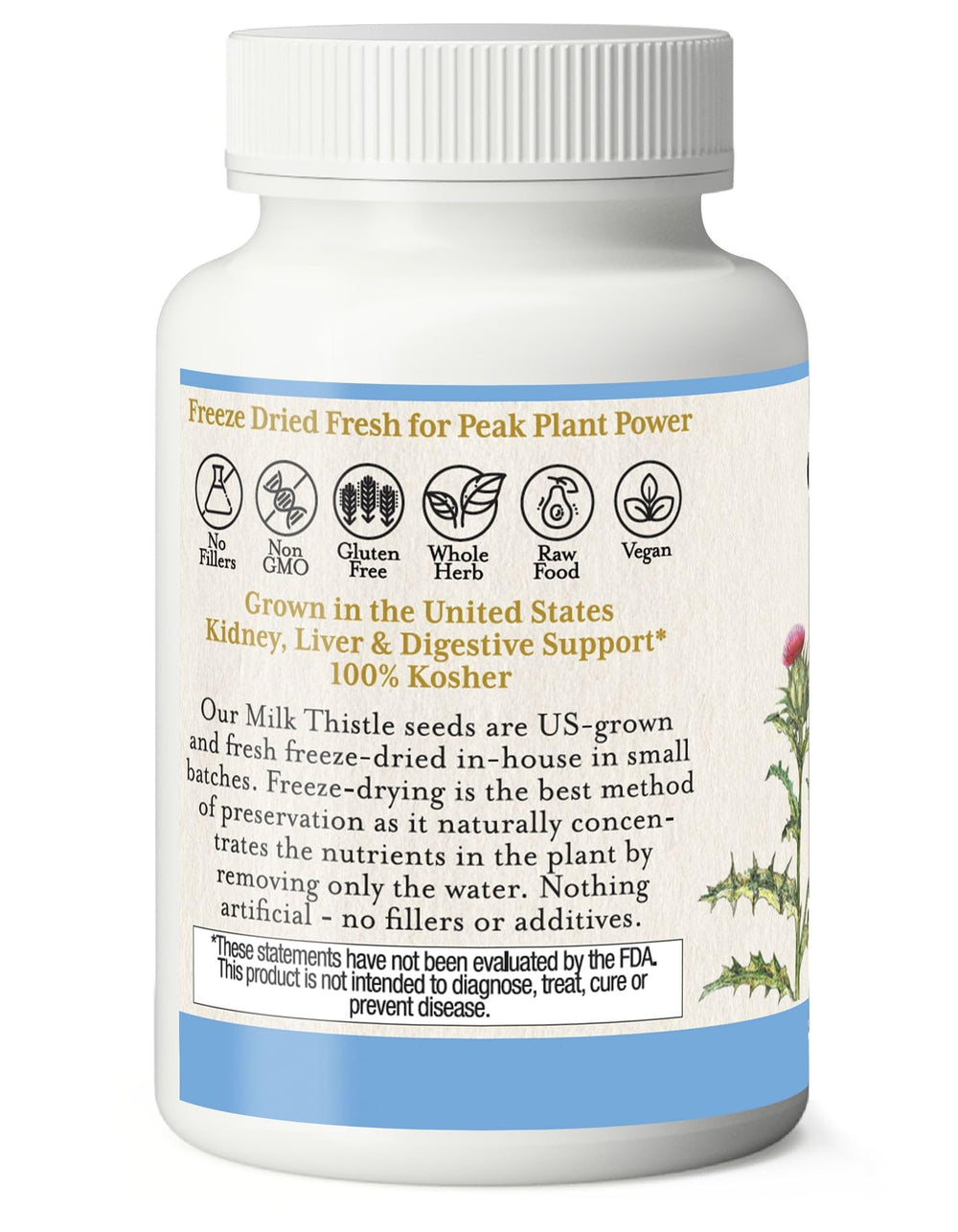 Eclectic Institute bottle label close-up showing clean, non-GMO ingredients.