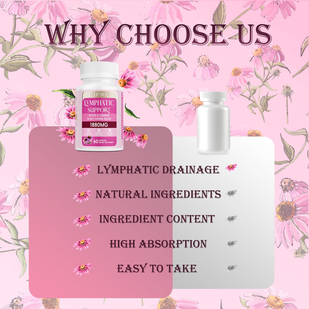 Ecliptron Lymphatic Drainage label close-up emphasizing preservative-free formulation.