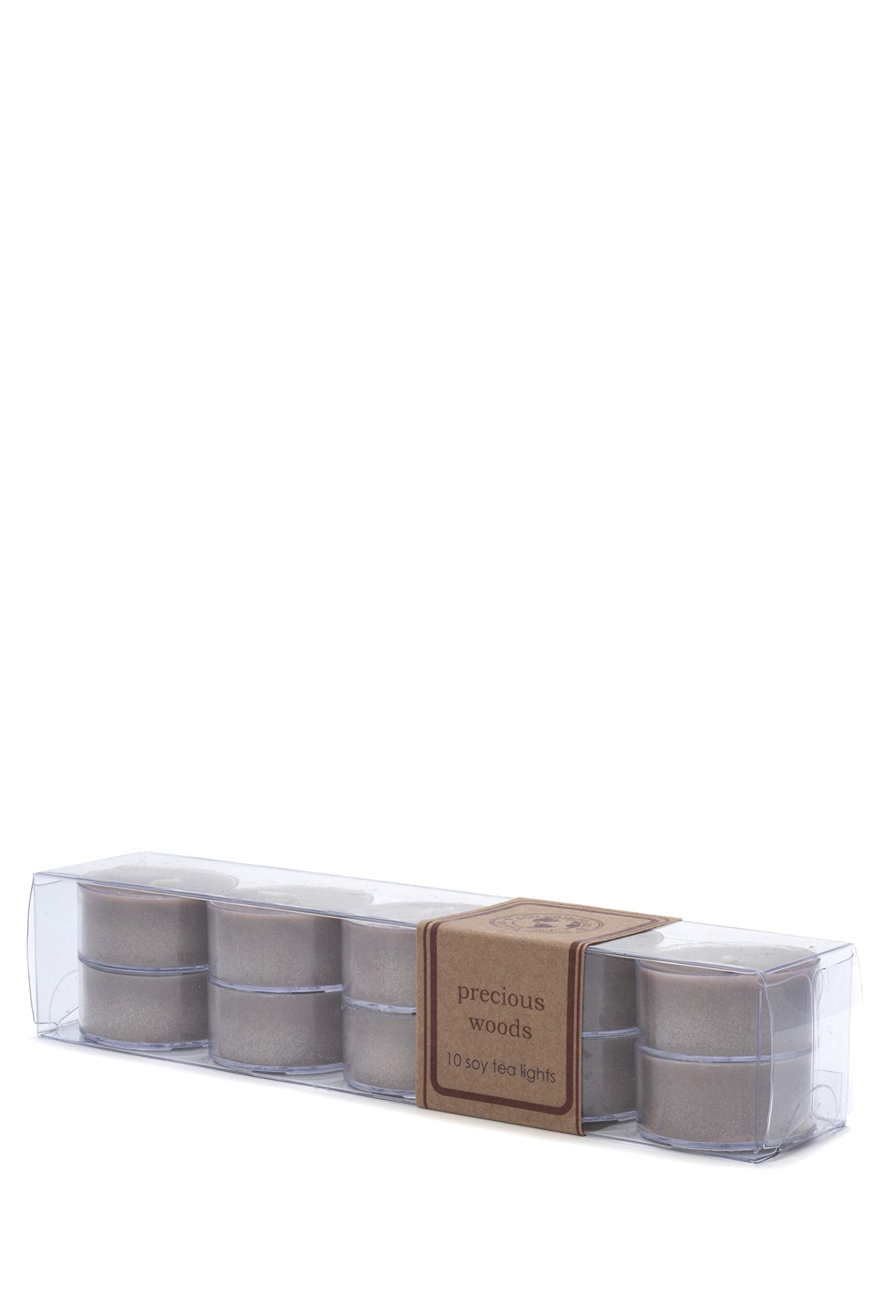 Eco Candle Co tea light precious woods pack for warm, inviting ambiance.