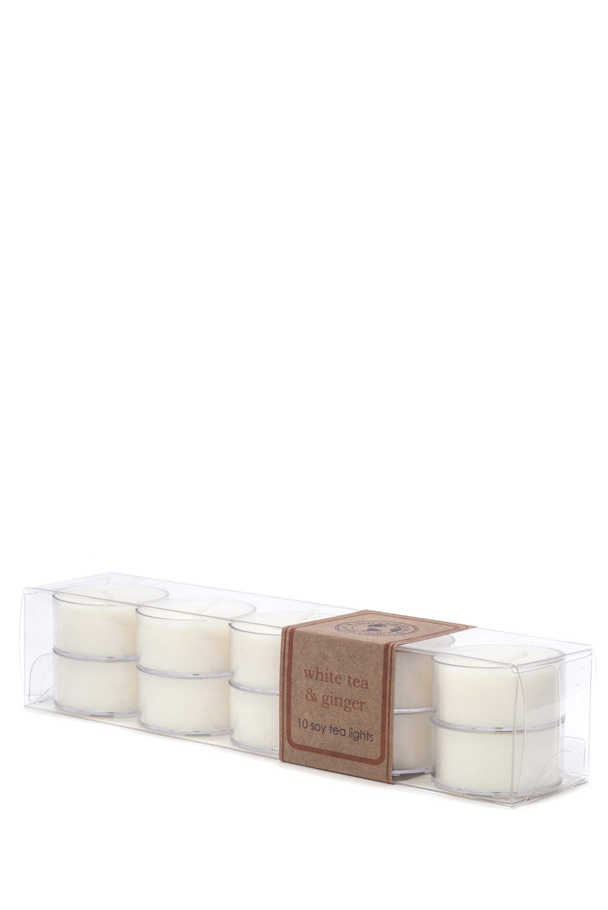 Eco Candle Co tea light White Tea and Ginger 10-pack glowing ambiance