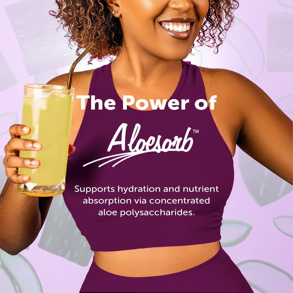 Eco Drink Aloe Vera blend highlighting electrolytes and aloe polysaccharides