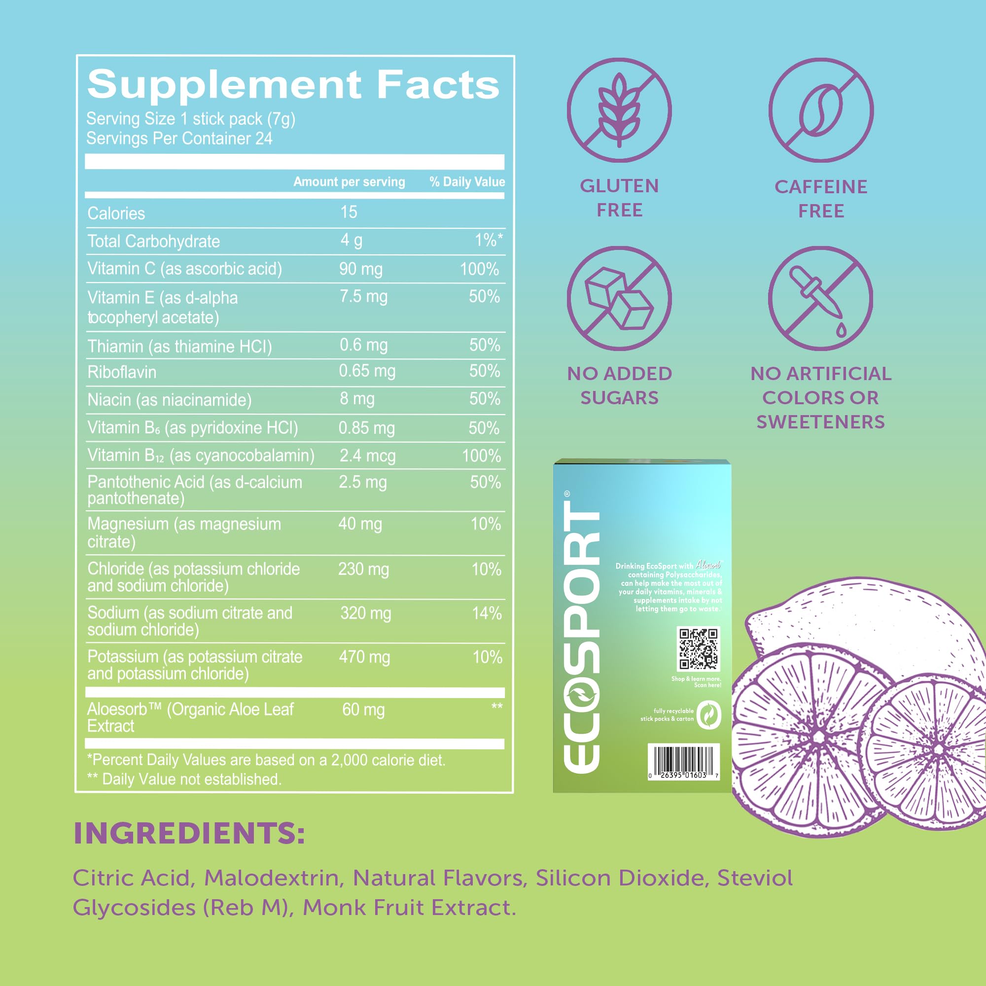 Eco Drink EcoSport packets dissolving in water for easy hydration
