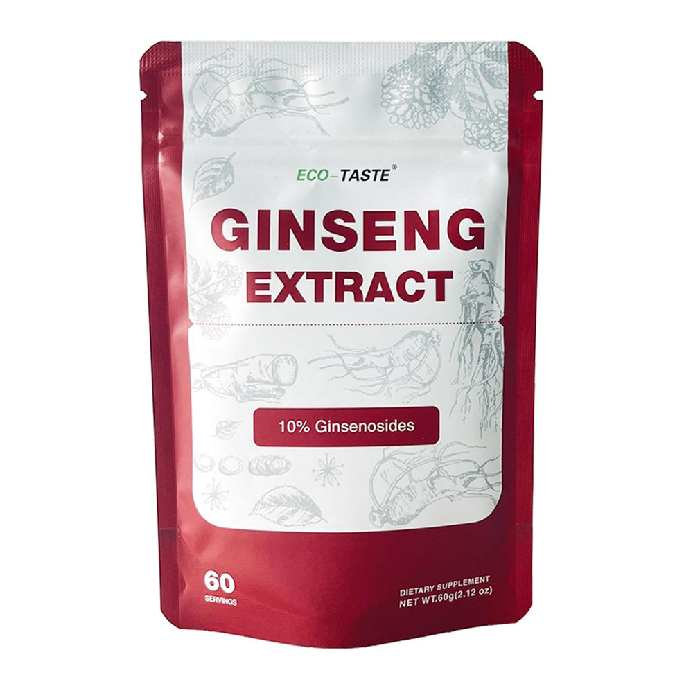 ECO-TASTE Ginseng powder bottle for daily smoothies and coffee.
