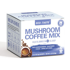 Eco-TASTE Balance Mushroom Coffee sachets for daily energy and focus.