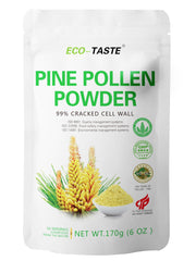ECO-TASTE Pine Pollen Powder 6oz jar front view showing premium packaging