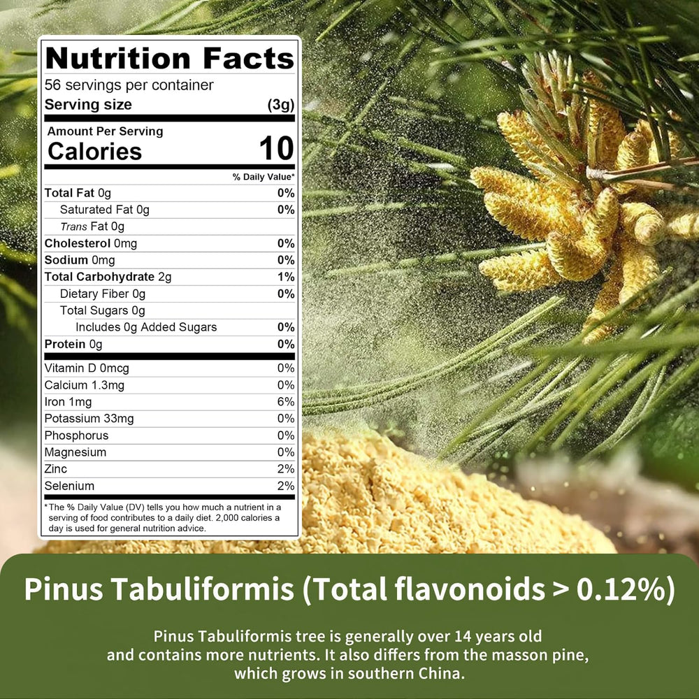 ECO-TASTE Pine Pollen Powder mixed into a beverage for daily use