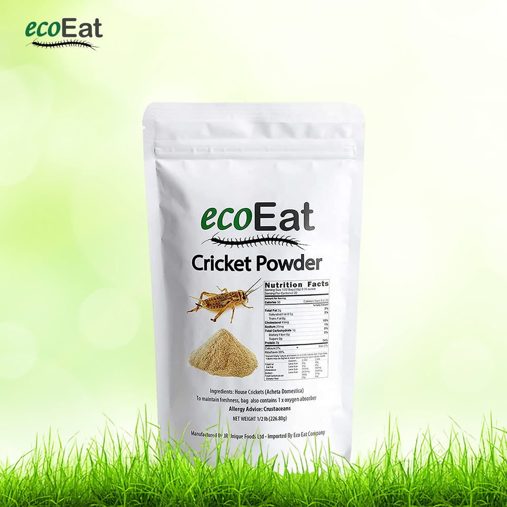 ecoEat cricket powder baking use in recipe bowl for wholesome breads.