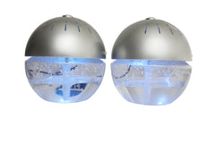EcoGecko Earth Globe Air Purifier 2-unit silver setup for multi-room freshness