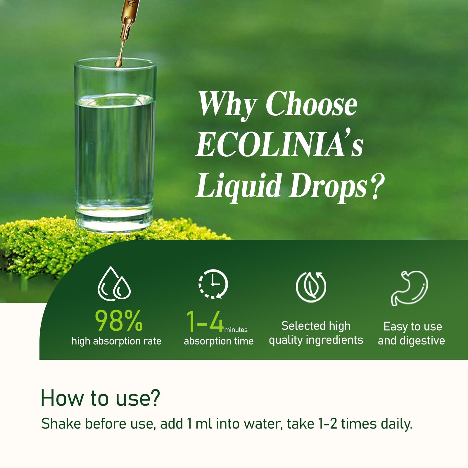 ECOLINIA Stone Breaker Drops bottle with label highlighting natural ingredients