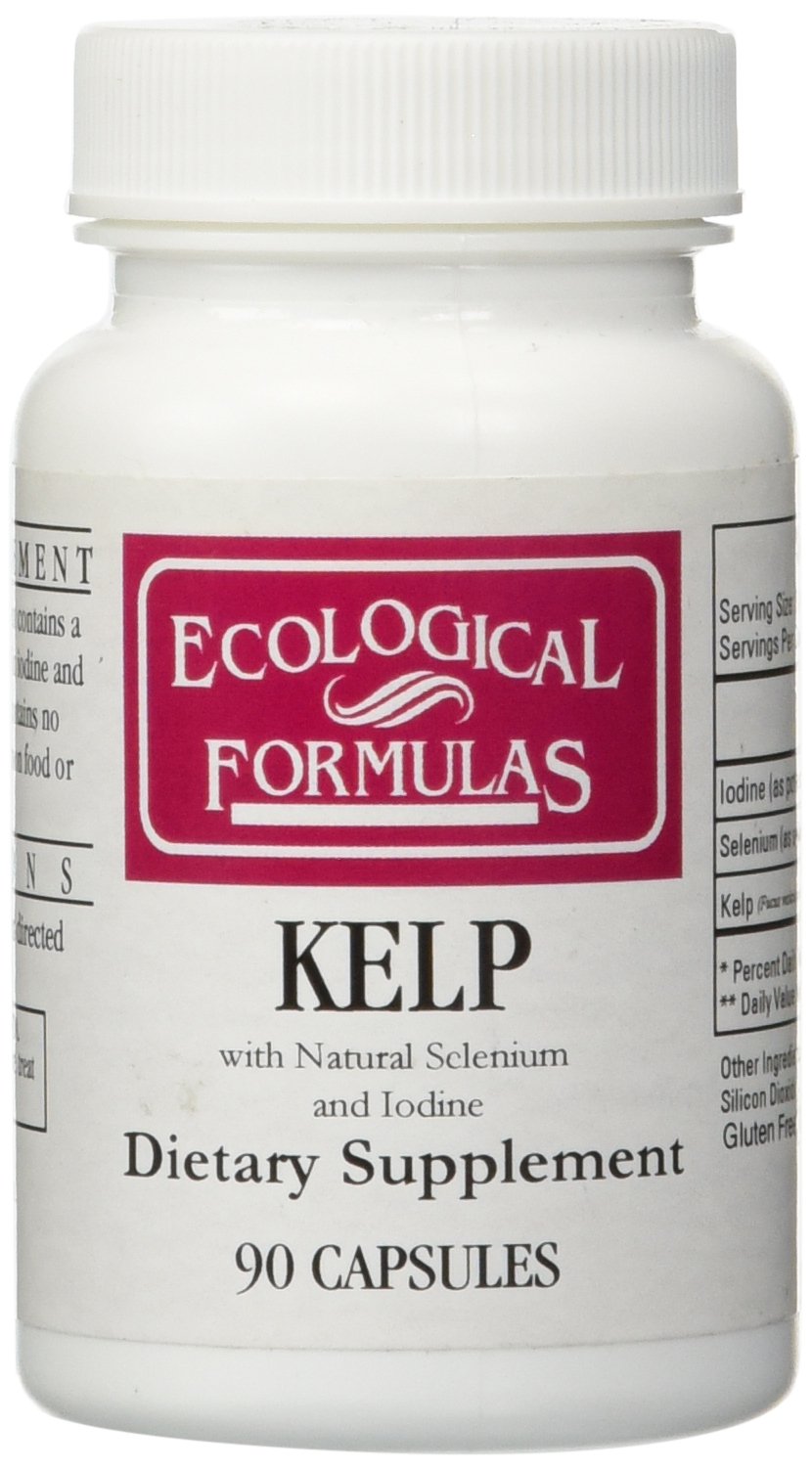 Ecological Formulas kelp w/ selenomethionate bottle label shows natural iodine source