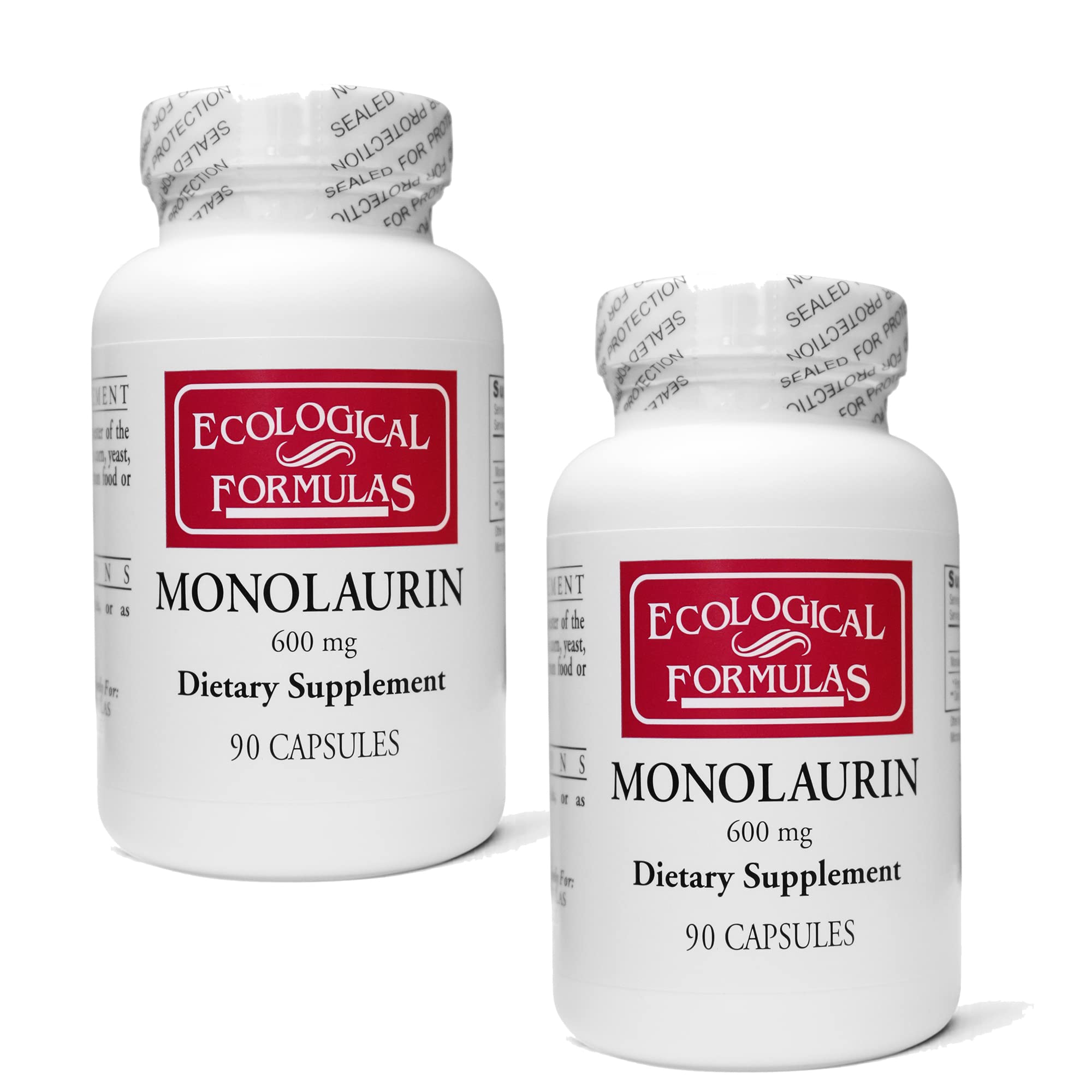 Ecological Formulas Monolaurin bottles pack closeup for potential immune support.
