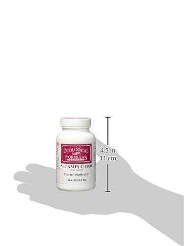 Close-up of Ecological Formulas Vitamin C-1000 capsules highlighting tapioca-derived supplement