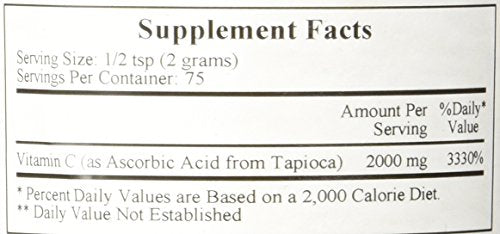 Ecological Formulas Vitamin C Tapioca powder; hypoallergenic formula with no additives
