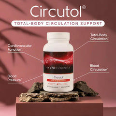 EcoNugenics Circutol ingredients close-up with nattokinase and botanicals.