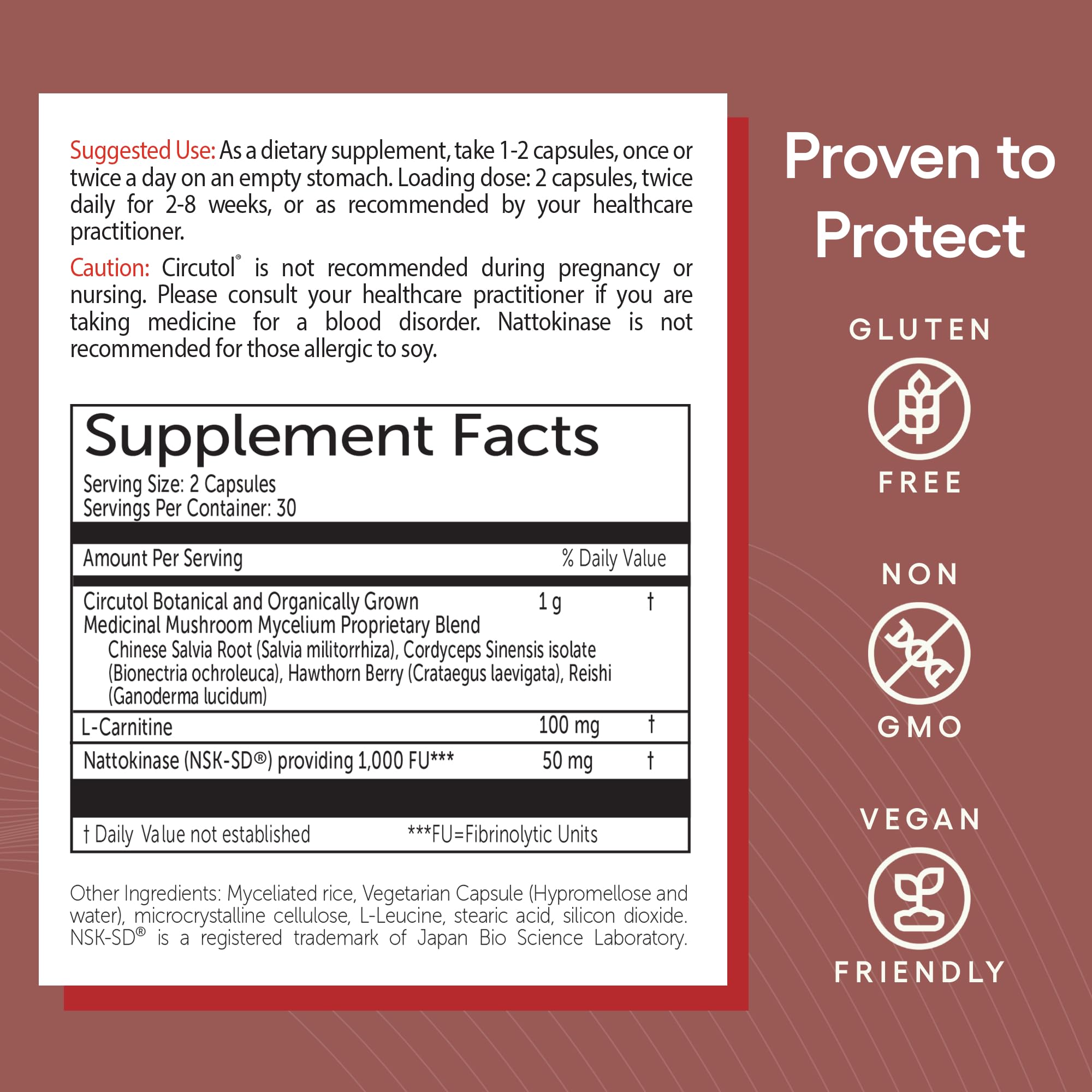 EcoNugenics Circutol nattokinase label emphasizing enzyme-based circulation support.