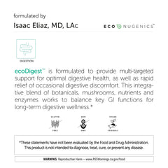 EcoNugenics EcoDigest digestive enzymes help breakdown meals for comfortable digestion.