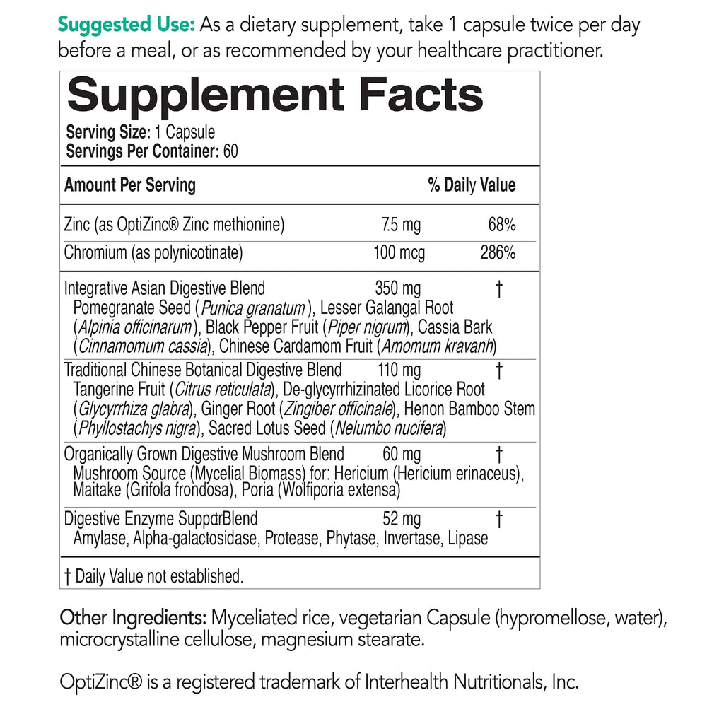 EcoNugenics EcoDigest maitake and lion's mane mushrooms support gut health and immunity.