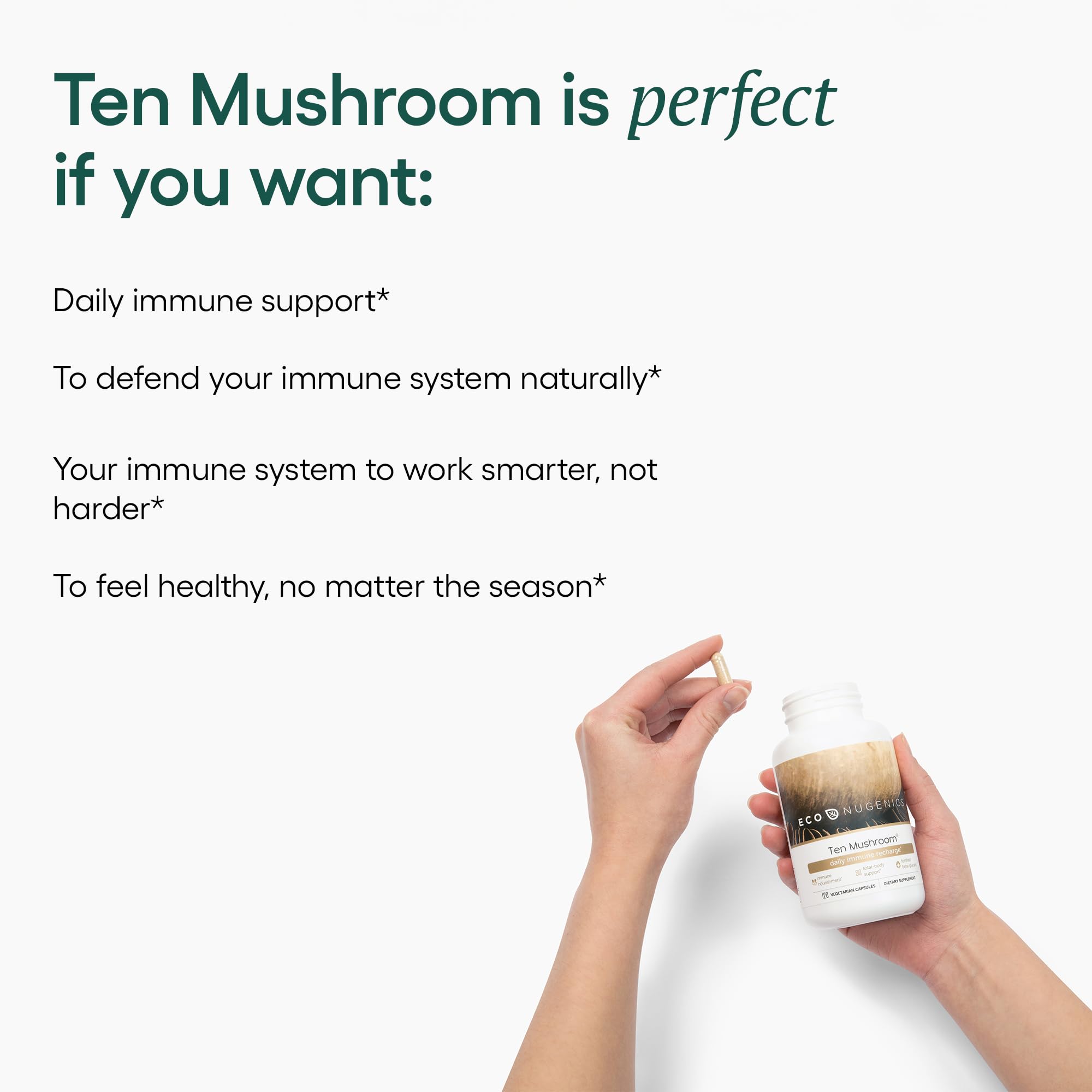 Collection of EcoNugenics Ten Mushroom varieties for broad support