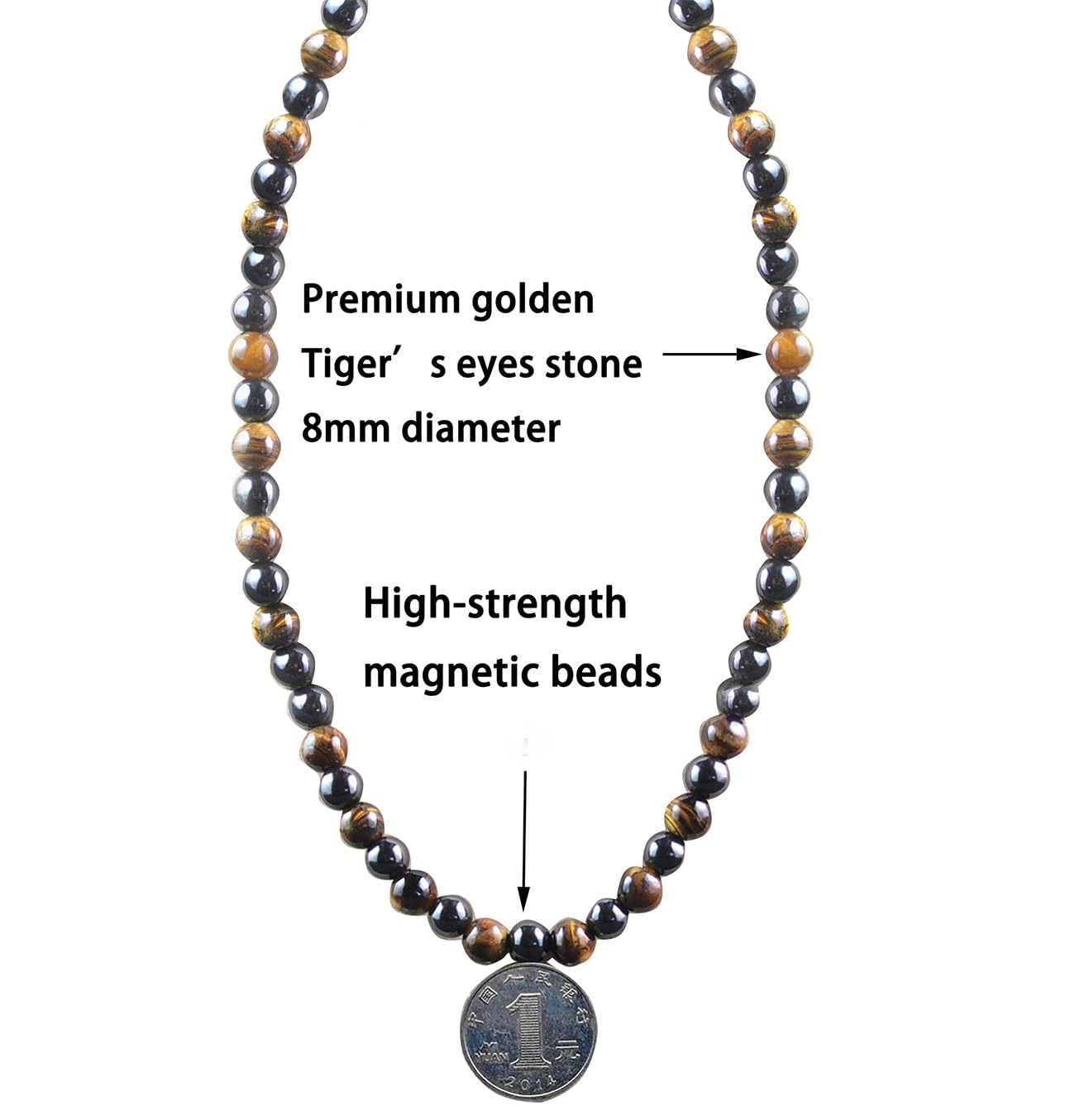 Ecooon full necklace displayed draped to illustrate unisex design.