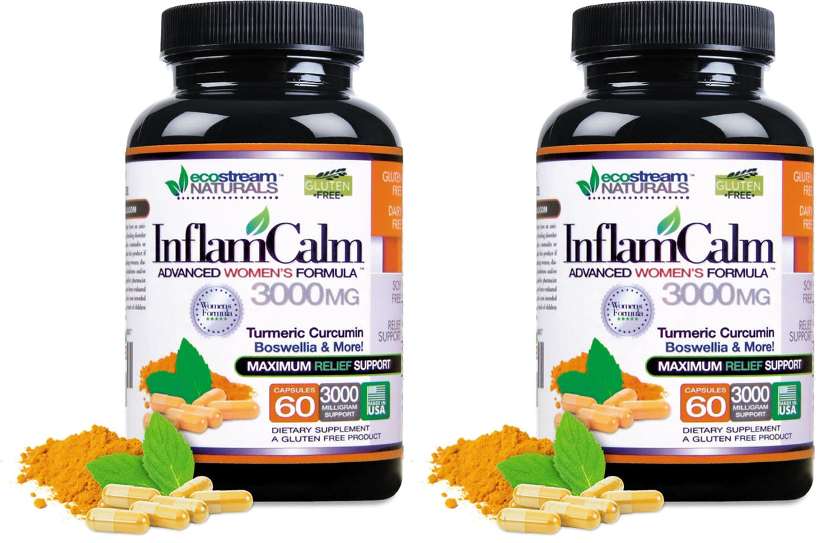 Ecostream Naturals InflamCalm bottle front for easy daily use.