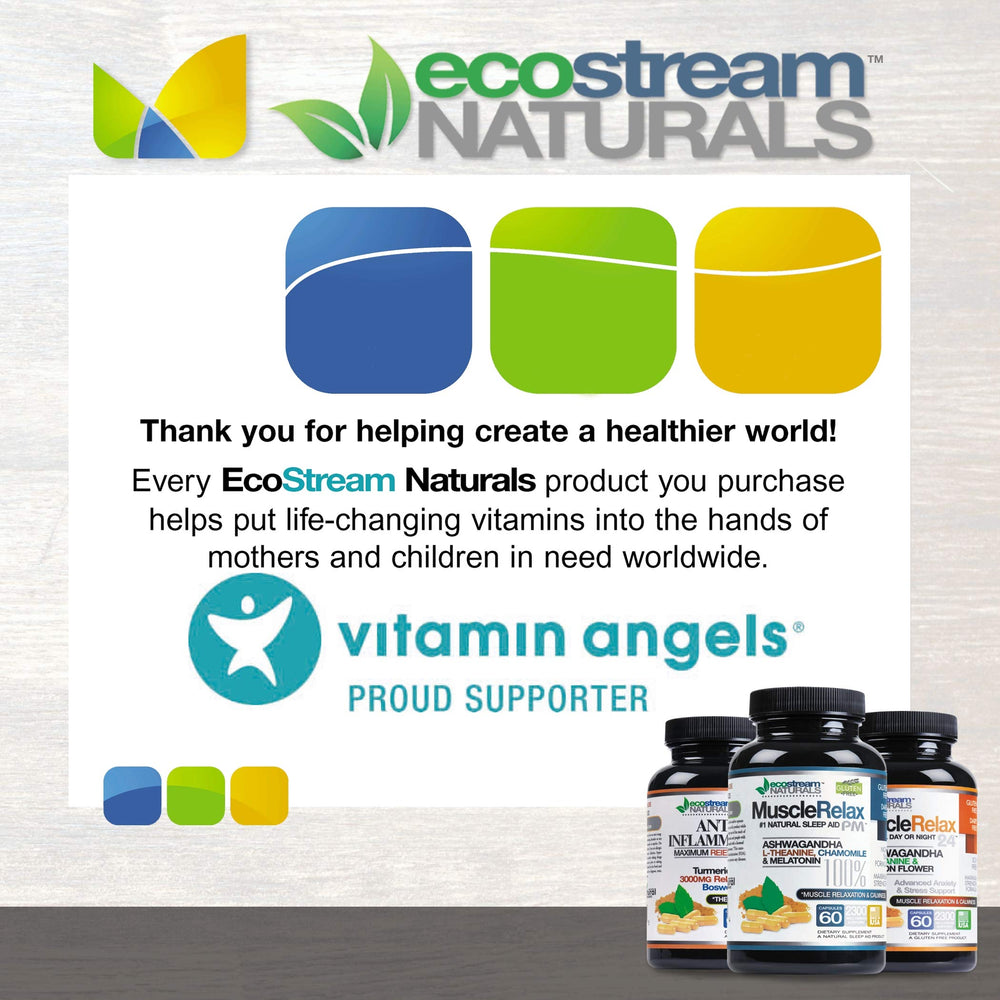 Ecostream Naturals InflamCalm ingredients list close-up highlights enzymes and herbs.