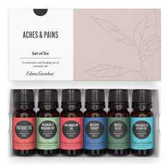 Edens Garden aches & pains set bottles ready for soothing aroma blends.