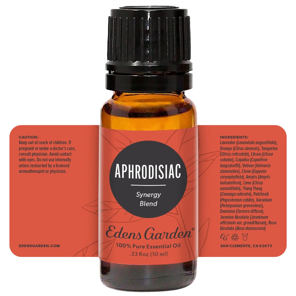 Edens Garden Aphrodisiac packaging and 10 ml bottle ready to gift.