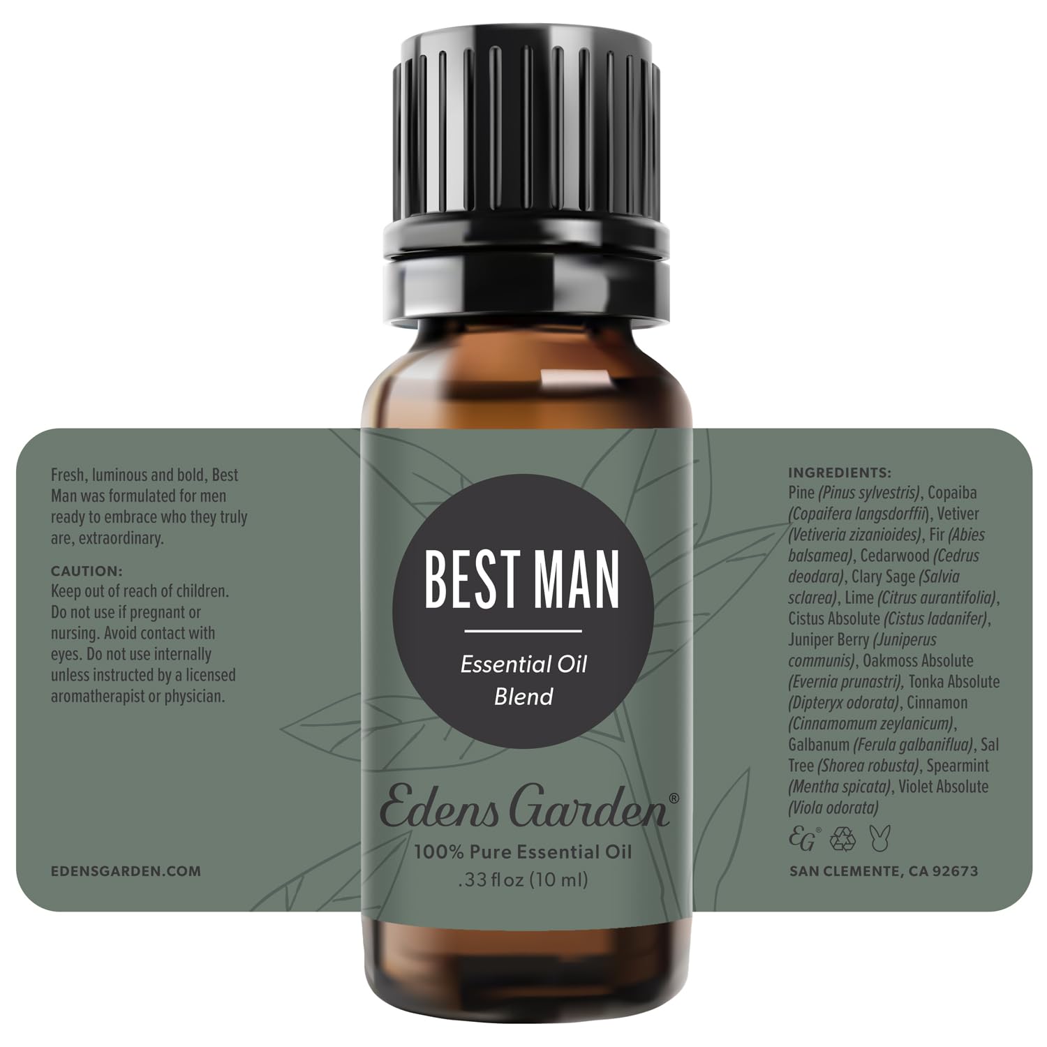 Pouring Edens Garden Best Man oil into a diffuser or carrier oil.