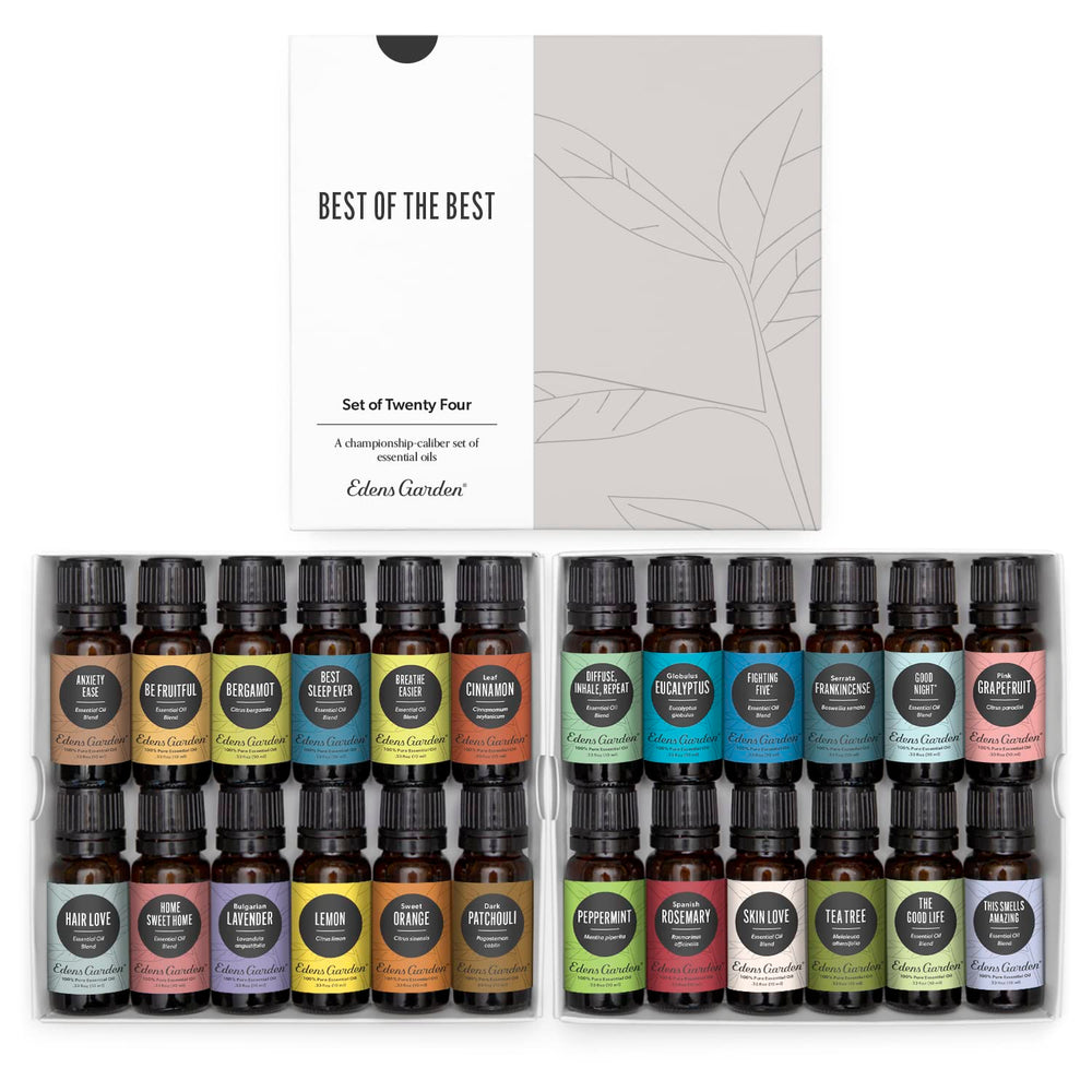 Edens Garden Best of the Best 24-set bottle close-up for pure aromatherapy oils