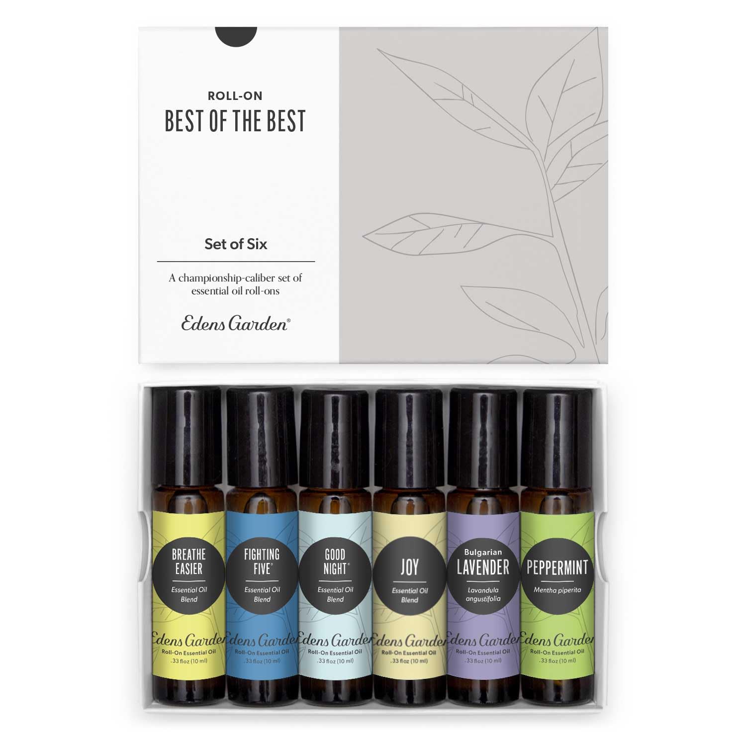 Edens Garden Best of the Best Breathe Easier roll-on bottle with refreshing mint aroma for quick refreshment