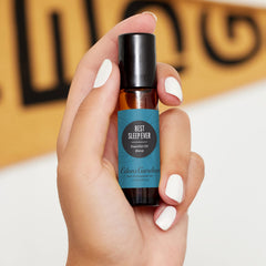 Closeup of Edens Garden Best Sleep Ever bottle highlights premium oils