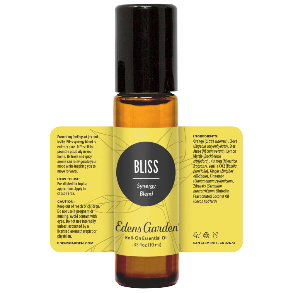Edens Garden Bliss travel-friendly bottle enables easy aromatherapy anywhere.