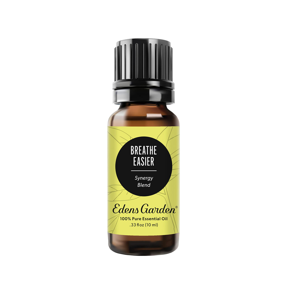 Edens Garden Breathe Easier bottle front showing label for uplifting aromatics.