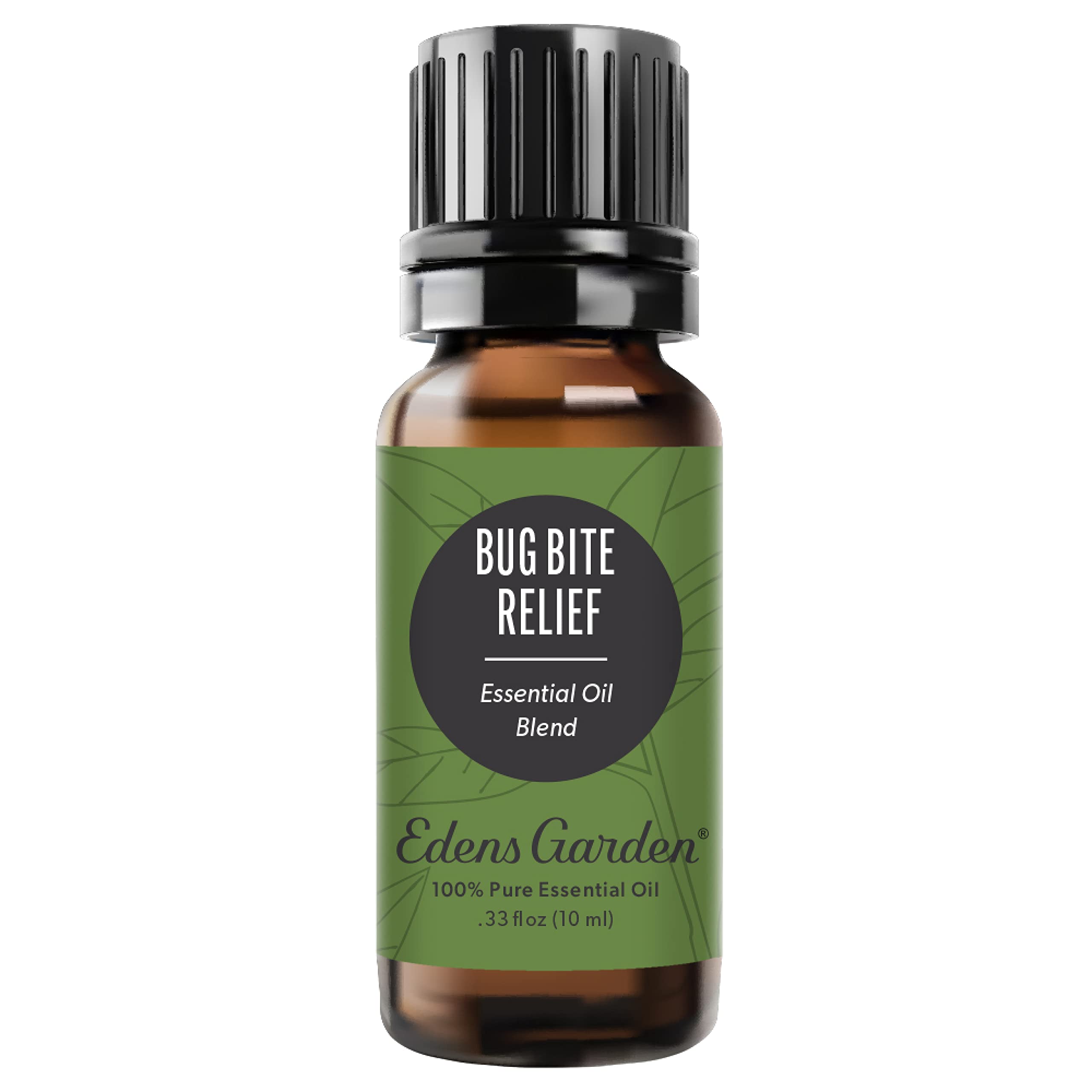 Edens Garden Bug Bite Relief bottle with dropper for outdoor skin comfort.