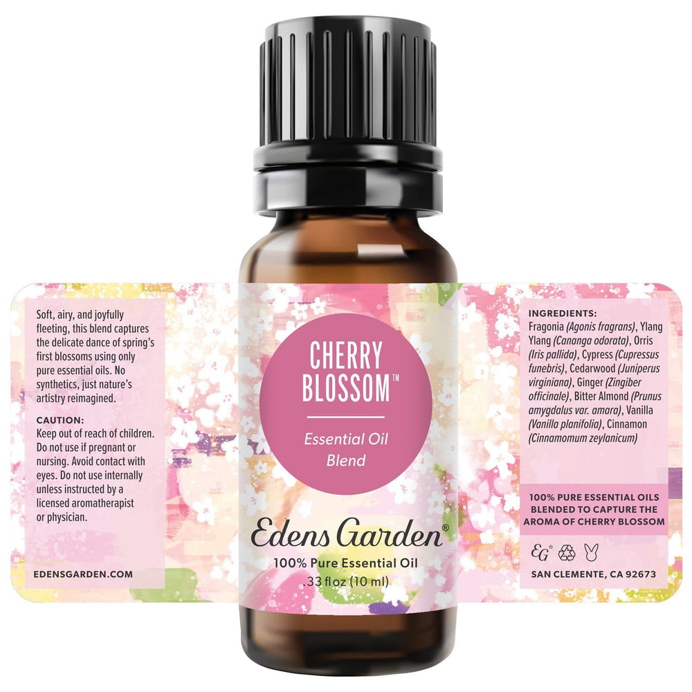 Edens Garden Cherry Blossom brand story and trusted aromatherapy line.