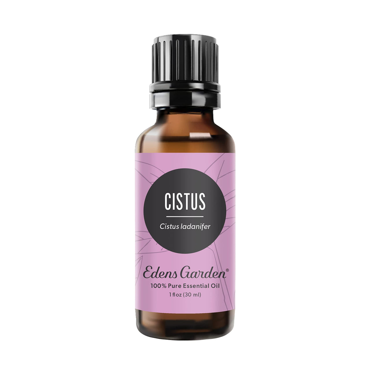 Edens Garden Cistus essential oil bottle showcasing purity for aromatherapy.