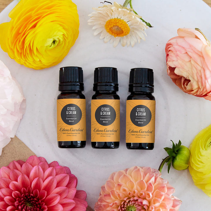 Edens Garden Citrus Cream diffuser setup, uplifting citrus aroma