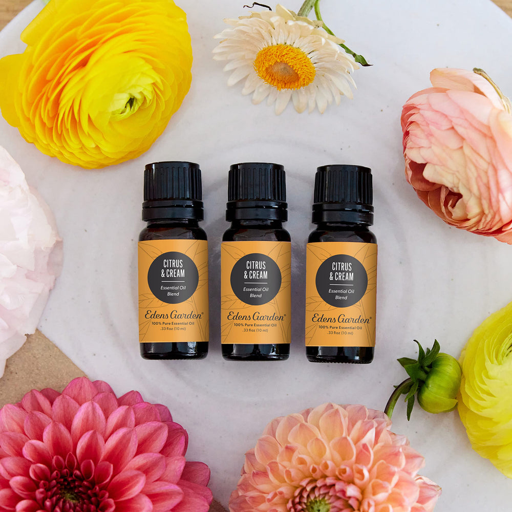 Edens Garden Citrus Cream diffuser setup, uplifting citrus aroma