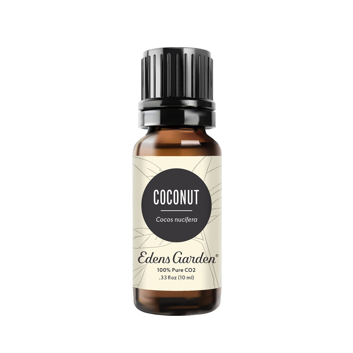 Edens Garden Coconut CO2 essential oil bottle, tropical aroma for diffusion.
