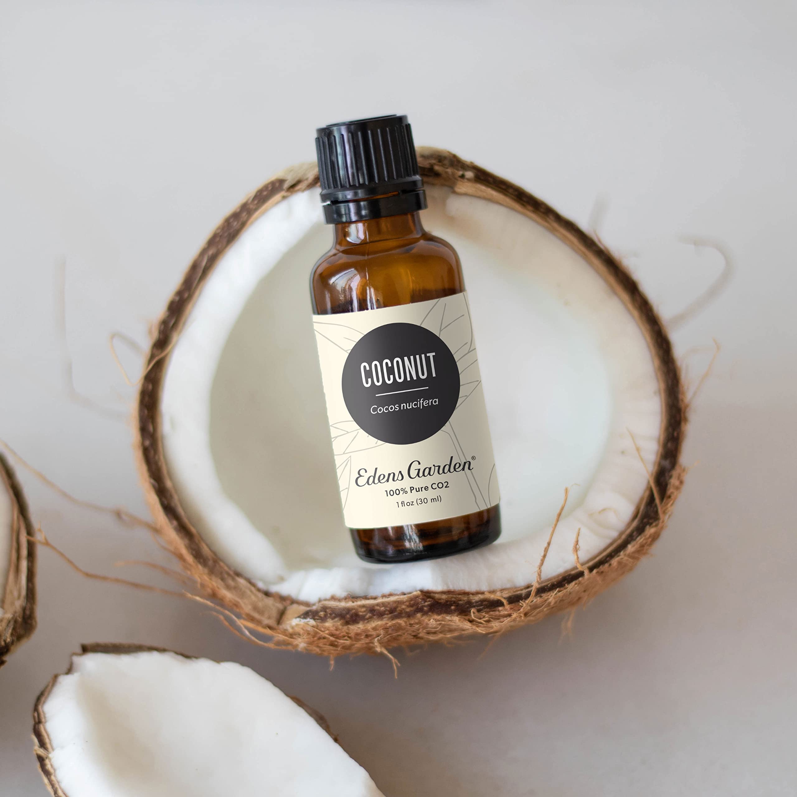 Edens Garden Coconut CO2 oil in a diffuser, creating tropical ambiance.
