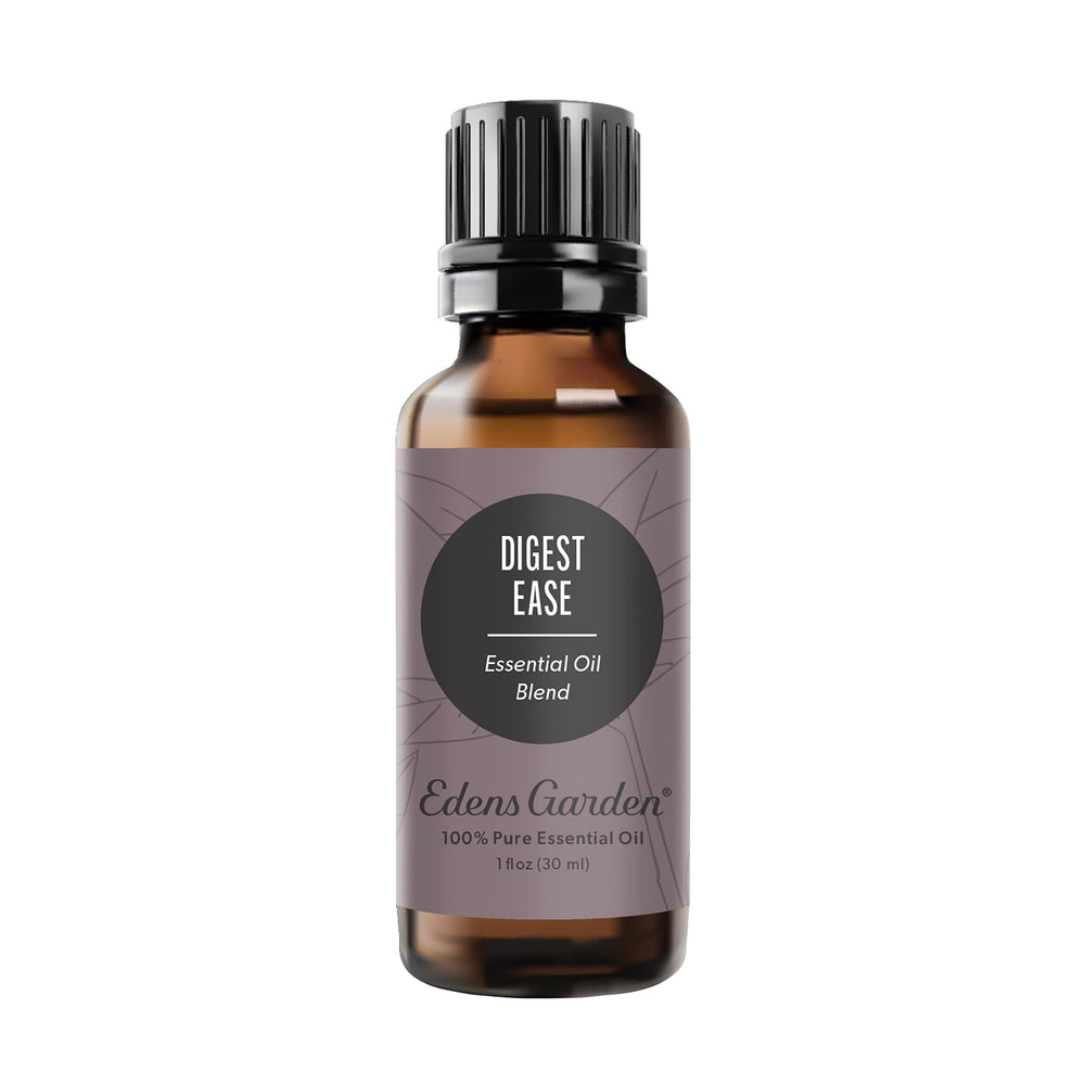 Edens Garden Digest Ease bottle-pour for calming aromatherapy sessions.